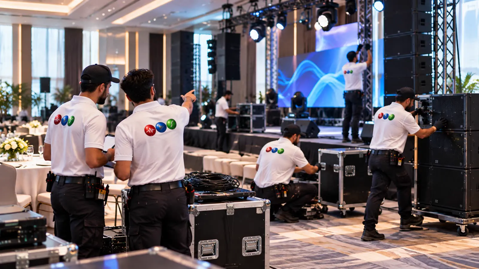 Certified AV Technicians Working On Site